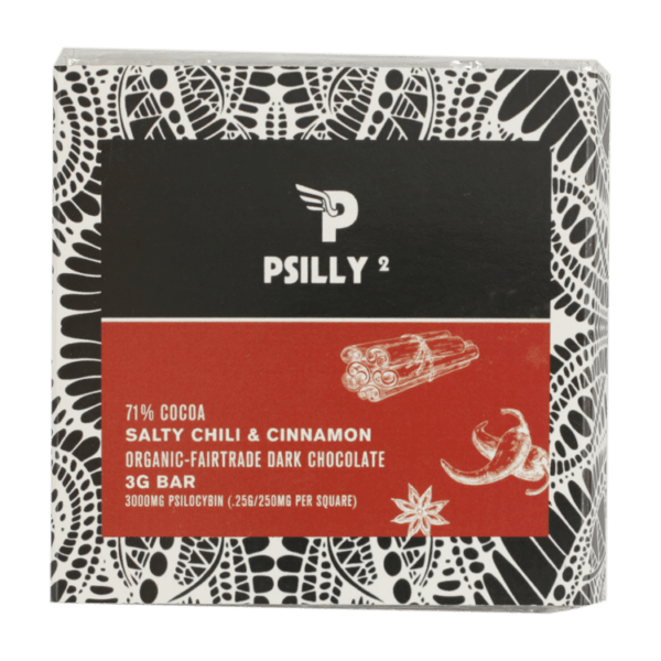 Psilly - Dark Chocolate Bar - Salty Chili & Cinnamon | Psychedelic Canada